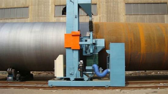 大口徑鋼管外壁拋丸機案例圖 大口徑鋼管外壁拋丸機案例圖
