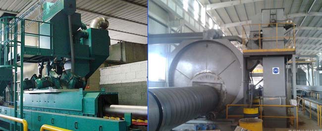 鋼管內(nèi)外壁噴砂機(jī)，鋼管內(nèi)外壁拋丸機(jī)，鋼管內(nèi)外壁除銹機(jī)