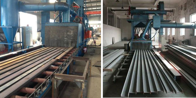 用于鋼結構和槽鋼表面除銹的拋丸機展示圖 用于鋼結構和槽鋼表面除銹的拋丸機展示圖